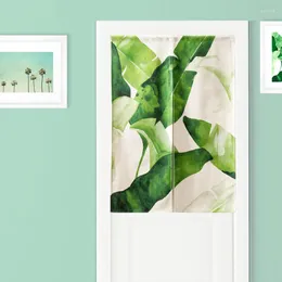 Curtain Watercolor Green Tropical Plants Leaves Cactus Door Noren Tapestry Study Bedroom Home Decor Kitchen Curtains