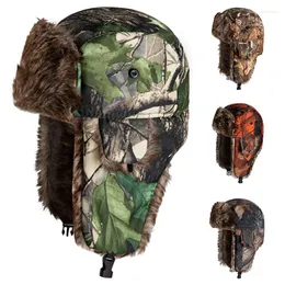 Radfahren Caps Alter Mann Earflap Hut Lei Feng Camouflage Warme Winter Ältere Kappe Dicke Klappen Ski Bunte Mode Unisex Outdoor