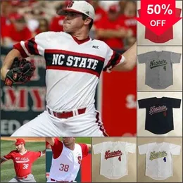 XFLSP GLAC202 Custom NC State Wolfpack NCAA College Baseball Stitched Jerseys Ett namn Antal nummer 4 Dennis Smith Jr All Sewn Embroidered Jerseys Top Quali