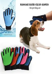Pet Grooming Dog cat Massage bath clean gloves 3D mesh TPR Gloves Brush 5 colors with Retail box5932187