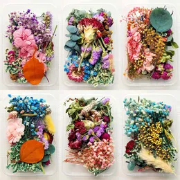 Kwiaty dekoracyjne 1 pudełko suszony materiał DIY świece formy bukiet girlanda robię ręcznie robioną żywicę żywicą epoksydową naturalny kwiat losowy