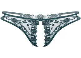 Women039s Panties Women Flower Embroidery Cutout Briefs Crotchless Sexy Underwear Low Waist Seethrough Tback Underpants Linge1021423