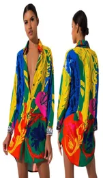 Moda donna camicia abito manica lunga abiti firmati abiti colorati dipinti un pezzo intero abbigliamento plus size 5XL8061721