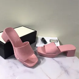 Designer Sandals Women High Heels Rubber Slide Sandal Platform Slipper Chunky326w