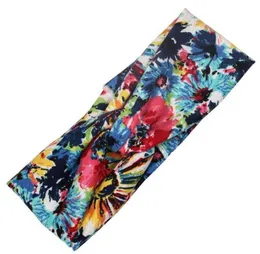 wholesale women twisted knot floral turban printed design rose flower headband vintage lady girl hair band sport fitnes headbands 38 colors