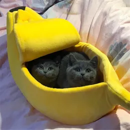 Mats Banana Shape Pet Dog Cat Home Litter Bed House para matar Durável canil cachorrinho cachorro almofada cesta de gatos portáteis quentes Gy