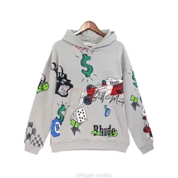 トップス RHUDE Doodle Hoodie Rhude Gray Doodle Hoodie Rhude