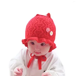 Cappelli 2023 Berretto da bambino Cappello margherita lavorato a maglia Cartone animato Inverno Rilassato Traspirante Caldo Protettivo con lacci