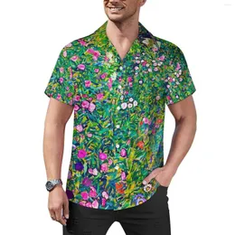 Мужские повседневные рубашки лесной сад -сад пляжная рубашка Густав