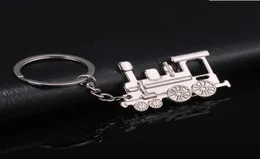 New Stainless Steel Key Chains 3D Model Train Railway Engine Cool Gifts Fashion Jewelry Keyfob Keyring Keychain Car1414209