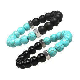 Beaded Fashion Natural Stone Bracelets 10 мм матовые бирюзовые билет