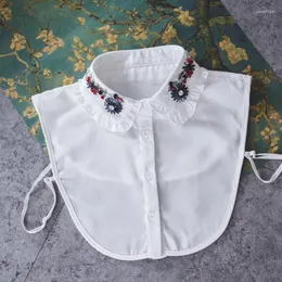Bow Ties Handmade Beads Flowear Lapel Fake Collar For Women Shirt Detachable Collars False Blouse Tops Sweater