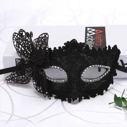 Sömnmasker sexiga kvinnliga festmasker fjäril spetsblomma maskeradmasker svart ögonmask halloween fest fancy klänning kostym tillbehör j230602