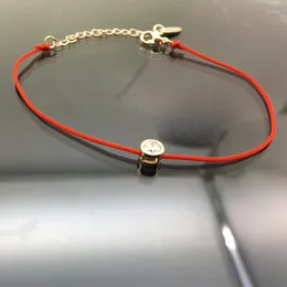 Strand Creative Simplicity Thin Red Cord Thread String Rope Line Bracelet With Crystals From Gold Color Plated Chain Women Girl Gift