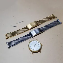18 20mm Silver Gold Watch Strap Bands Solid 316L rostfritt stål med ihålig länk Luxury Watchbands Armband CLASP BUCKLE FÖR OME 307A