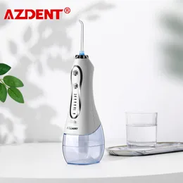 Beyazlatma Azdent HF6 Taşınabilir 5 Mod Elektrikli Oral Irrigator USB Şarj Edilebilir Elektrikli Su Duyucu 300ml Yetişkinler Diş Temizleyici 5 İpuçları