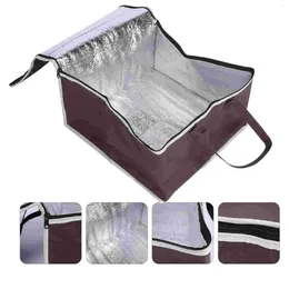 Sacs de rangement Boîte à lunch chauffante Sac d'emballage de gâteau Pochette à bento portable Conservation des fruits de mer À emporter 44x44cm Café Tissu non tissé