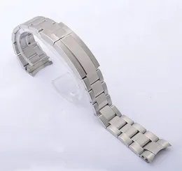 Watch Bands High Quality 20mm 21mm Silver Gold Black Stainless Steel Watchband For RX Bracelet Curved End Oyster Lock Clasp7531458