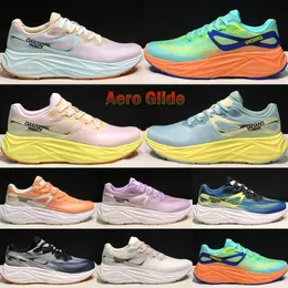 Topp S Aero Glide Men Women Running Shoes New Designer Blue Ashes Tender Peach Bleached Sand Orange Pepper Black Alloy Outdoor Sneakers Storlek 36-45