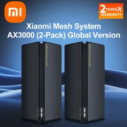 Routers Global Verson Xiaomi Router AX3000(2Pack) Wifi Mesh Repeater WIFI 6 2.4G 5.0GHz Full Gigabit 5G VPN Full OFDMA PPPoE IPv6 WPA3