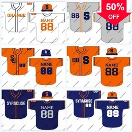 Xflsp GlaC202 Syracuse Orange NCAA College-Baseball-Trikot für Herren und Damen, Jugendliche, doppelt genäht, Name und Nummer, hohe Qualität, Mischungsauftrag