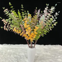 Decorative Flowers Artificial Plants Pink Blue Gold Money Leaf Home Garden Decorate