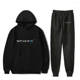 Men's Hoodies SpaceX Tracksuit Two Piece Set Women/Men Long Sleeve Jogger Pant Harajuku Casual Hoodie Unisex Streetwear&Pants