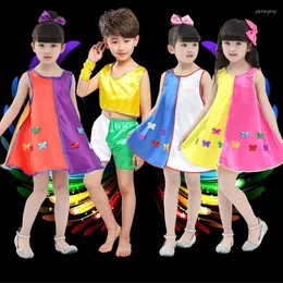 Stage Wear Girls Guitar Jazz Dance Dress Performance Kostiumy dla piosenkarzy Grupa Modern Dancewear Kids