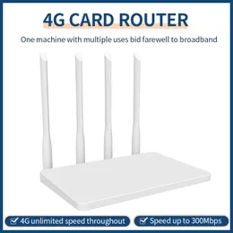 라우터 Wiflyer 4G LTE WiFi 라우터 CAT4 300Mbps 1200m 무선 잠금 해제 된 SIM 카드 4 개 외부 안테나 WAN LAN RJ45 홈 EU.