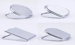 Nuevo espejo compacto fino de bolsillo plateado en blanco redondo en forma de corazón espejo de maquillaje de Metal DIY espejo cosmético regalo de boda 7455549