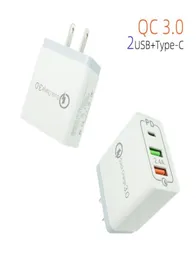 QC30 fast charger 24A TypeC 3 USB Charging EU US Plug Adapter Wall Mobile Phone For Samsung Xiaomi Huawei6565777