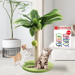 Scratchers Cat Scratching Post for Kitten Cute Green Leaves Cat Scratching Posts with Sisal Rope Indoor Cats Posts Cat Tree Pet Products