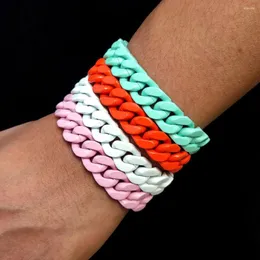 Kedjor armband kedja choker målar makron färg rostfritt stål kuban 13 mm män kvinnor smycken super tjock