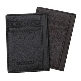 GUBINTU Genuine Leather Men Slim Front Pocket Card Case Credit Super Thin Fashion Card Holder trave wallet tarjetero hombre2405