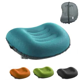 新しいデザインインフレータブル枕パッドTPU耐久性折りたたみエアクッション旅行枕ヘッドレストあごサポート飛行機の車のオフィスレストネックマップ枕のクッション