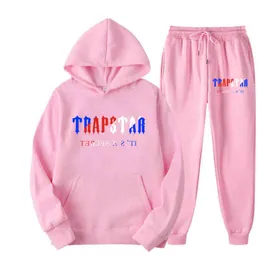 Trainingspak Trapstar Merk Gedrukt Sportkleding heren t-shirts 16 Kleuren Warm Twee Stukken Set Losse Hoodie Sweatshirt Broek Jogging leisure