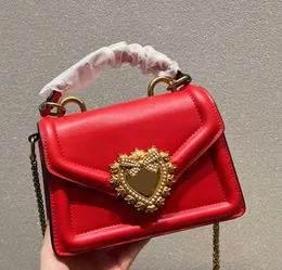 5A Brand Umhängetasche mit Griff oben, Clutch mit Klappe, Geldbörse, Leder, Umhängetasche, Handtaschen, Schmuck, Herz-Schnalle, Geldbörsen, Kette, Pfirsich-Herz-Tragetasche 23106