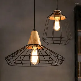 Pendant Lamps Nordic Wrought Iron Cage Chandelier Loft Retro Lighting Cafe Bar Restaurant Dining Room Pub Clubhouse Wine Cellar Lamp