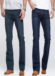 Mens Boot Cut Jeans Slightly Flared Slim Fit Famous Brand Blue Black jeans Designer Classic Male Stretch Denim jeans6866982
