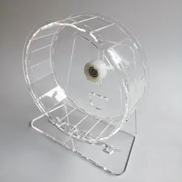 Rodas acrílicas transparentes roda de hamster mudo grande roda de cristal de cobaia correndo acessórios de casa de hamster 1221cm
