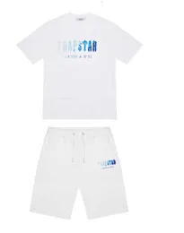 Herr t-shirts Ny sommaren Trapstar T-skjorta och shorts Set Luxury Brand Cotton Men's Tshirt Print 2 Piece Suit Women's Tracksuit Gratis frakt Z0221