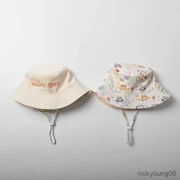 Accessori per capelli Cute Letter Baby Bucket Hat Print Kids Sun for Boy Girl Summer Double Sided Children Fisherman Hats Gorras