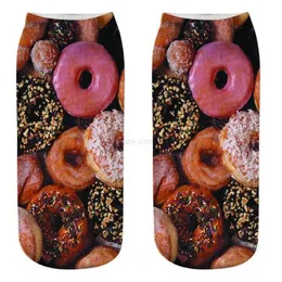 Wholesale- Fashion Pretty Cute Women Girls 3D Printed Cotton Elastic Socks New Hot donuts sweets sock digital print design unisex socks