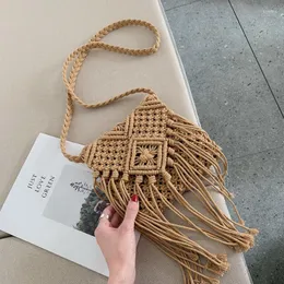 Akşam çantaları küçük kare çanta bohem pamuklu dokuma omuz crossbody seaside tatil plajı çantalar ve çanta