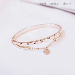 Wholesale- Rose Gold Stainless Steel Bracelets Bangles Female Forever Love Brand Charm Bracelet Women Famous Jewelrybi80