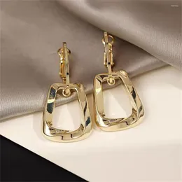 Dangle Earrings 2023 Classic Retro Metallic Gold Color Hoop For Woman Fashion Korean Jewelry Temperament Girl's Daily Wear
