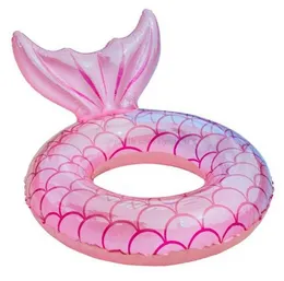 Ny sjöjungfru Swim Ring Floats Uppblåsbar poolmadrass Madrass Vattenpool Party PVC Loungerstol Luftmadrass Flytande rör Alkingline