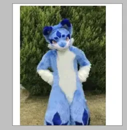 Factory direct Husky Wolf Dog Fox Mascot Long Fur Costume Fursuit Halloween Suit Adult Size Furry Costume5317747