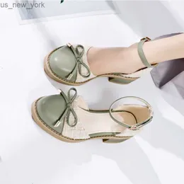 LIHUAMAO estate donna sandali con tacco quadrato tacco casual cinturino alla caviglia moda punta tonda eleganza sandali donna scarpe da donna L230518