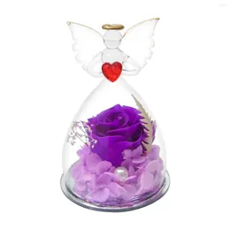 Подарок декоративных цветов для своей навсегда сохранившейся розы в Angel Dome с Box Wedding Eternal Women's Anniversary